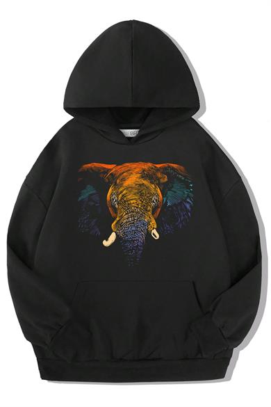 BRZ Kids Unisex Çocuk Colorful Elephant Hoodie