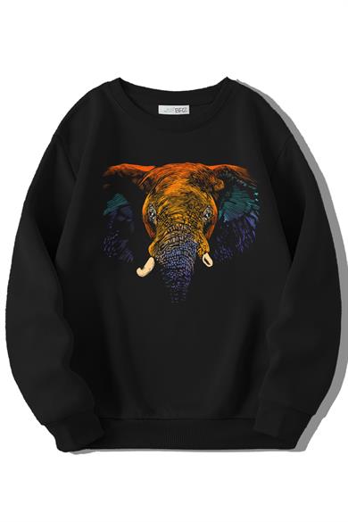 BRZ Kids Unisex Çocuk Colorful Elephant Sweatshirt