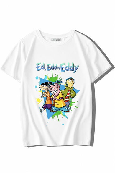 BRZ Kids Unisex Çocuk Ed, Edd n Eddy T-shirt Beyaz