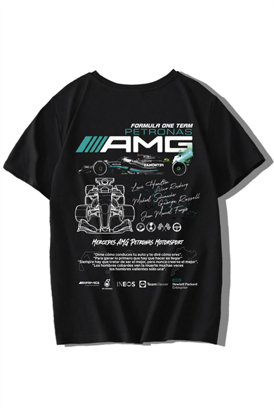 BRZ Kids Unisex Çocuk Formula One Team Petronas AMG T-shirt Siyah