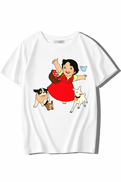 BRZ Kids Unisex Çocuk Heidi T-shirt Beyaz