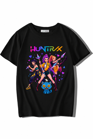 BRZ Kids Unisex Çocuk HUNTR/X T-shirt Siyah