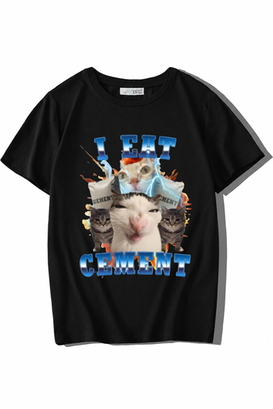 BRZ Kids Unisex Çocuk I Eat Cement T-shirt Siyah