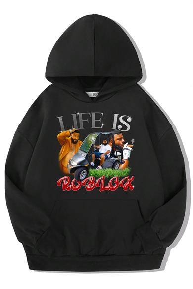BRZ Kids Unisex Çocuk Life is Roblox Hoodie