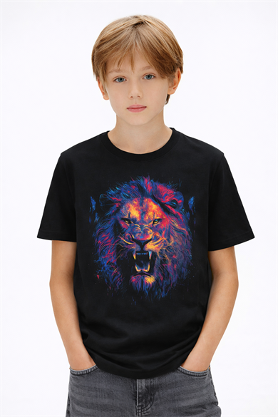 BRZ Kids Unisex Çocuk Lion Color Aslan T-shirt