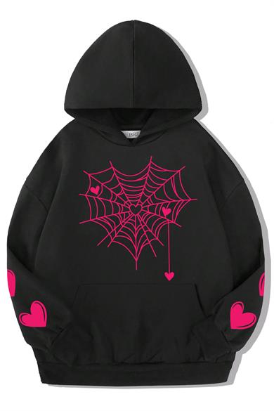 BRZ Kids Unisex Çocuk Love Spider Hoodie