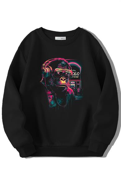 BRZ Kids Unisex Çocuk Neon Gorilla Sweatshirt