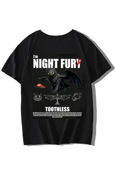 BRZ Kids Unisex Çocuk Night Fury T-shirt Siyah