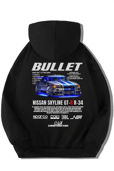 BRZ Kids Unisex Çocuk Nissan Skyline Bullet Hoodie