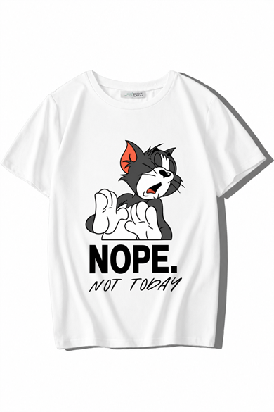BRZ Kids Unisex Çocuk Nope. Not Today T-shirt Beyaz