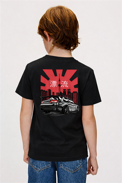 BRZ Kids Unisex Çocuk Oversize Japanese City Sport Car T-shirt