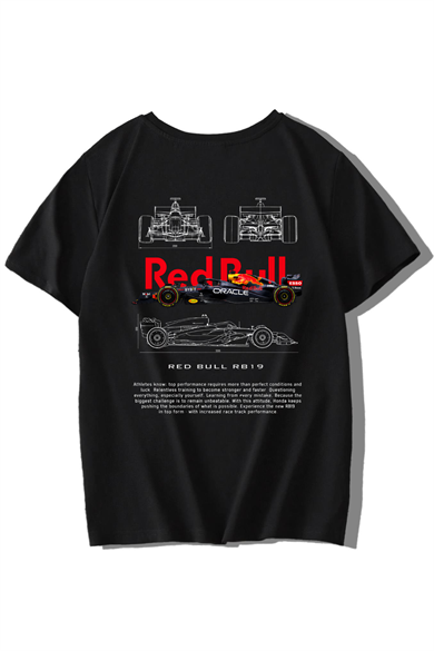 BRZ Kids Unisex Çocuk Redbull RB19 T-shirt Siyah