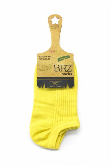 BRZ Kids Unisex Çocuk Ribana Patik Çorap 4lü – Krem, Sarı ve Kahverengi Tonlar
