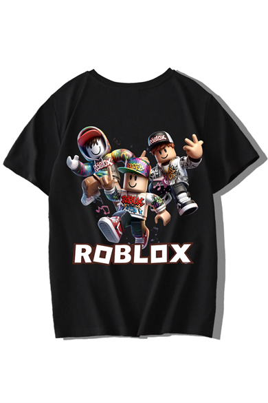 BRZ Kids Unisex Çocuk Roblox T-shirt Siyah