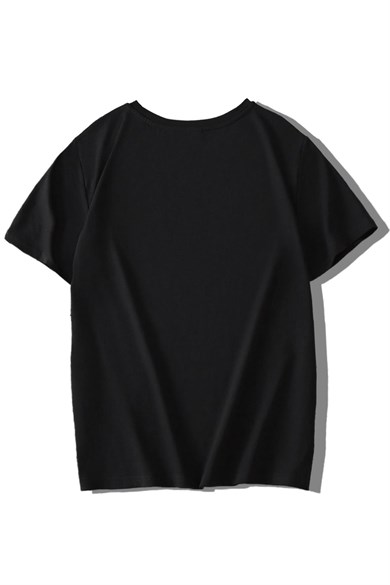 BRZ Kids Unisex Çocuk Ön Baskılı Donald Duck Yeğenleri T-shirt Siyah