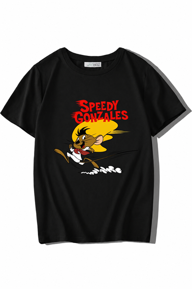 BRZ Kids Unisex Çocuk Speedy Gonzales T-shirt Siyah
