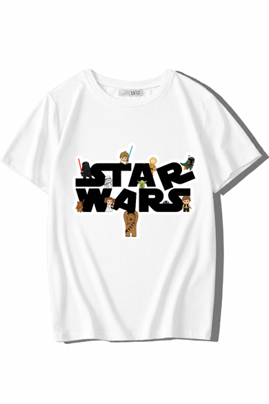 BRZ Kids Unisex Çocuk Star Wars T-shirt Beyaz