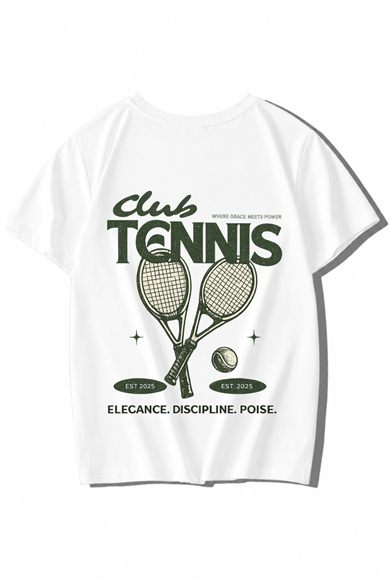 BRZ Kids Unisex Çocuk Tennis Club T-shirt Beyaz