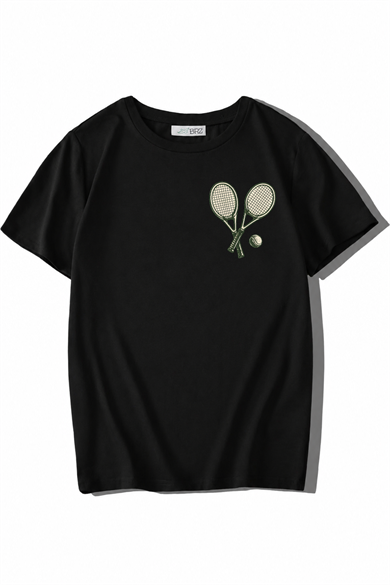 BRZ Kids Unisex Çocuk Tennis Club T-shirt Siyah