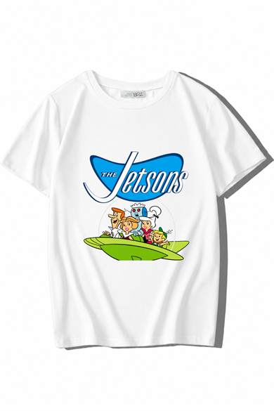 BRZ Kids Unisex Çocuk The Jetsons (Jetgiller) T-shirt Beyaz