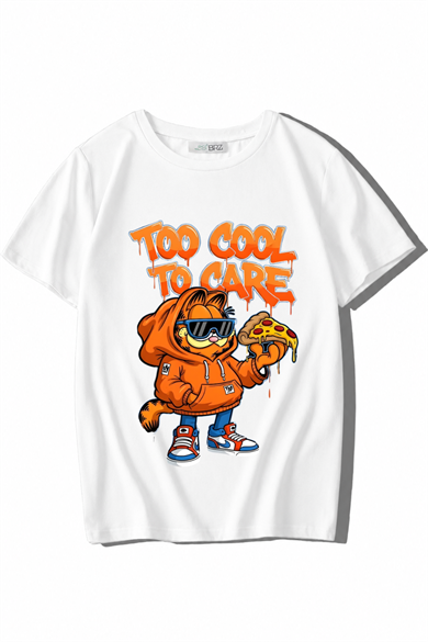BRZ Kids Unisex Çocuk Too Cool To Care T-shirt Beyaz
