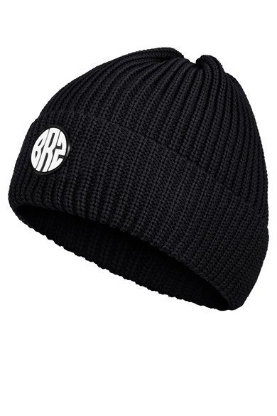 Brz Kids Unisex Kalın Örgülü Siyah Atkı Bere Takımı
