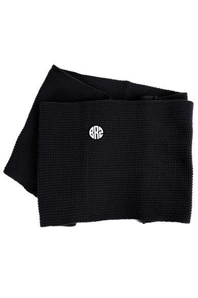 Brz Kids Unisex Kalın Örgülü Siyah Atkı Bere Takımı