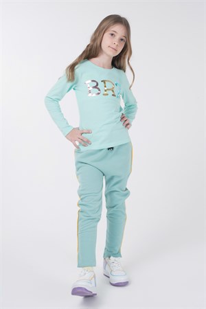BRZ Kids Varak Baskılı Kız Çocuk Uzun Kollu T-shirt