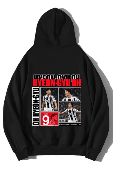 Unisex Oversize Hyeon-Gyu Oh Hoodie Siyah