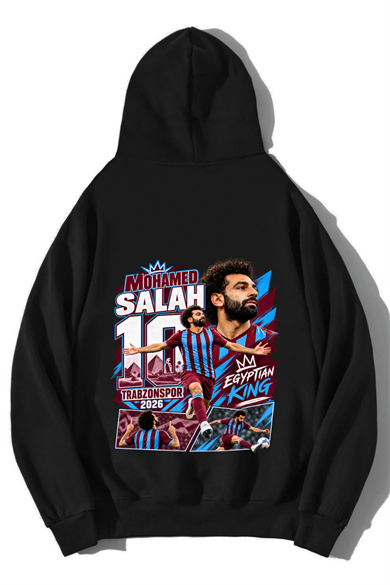 Unisex Oversize Mohamed Salah Hoodie Siyah