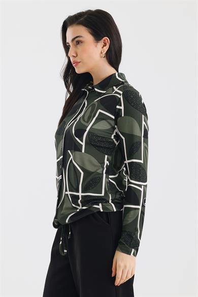 Zoso Fashion Desenli Kadın Gömlek Siyah