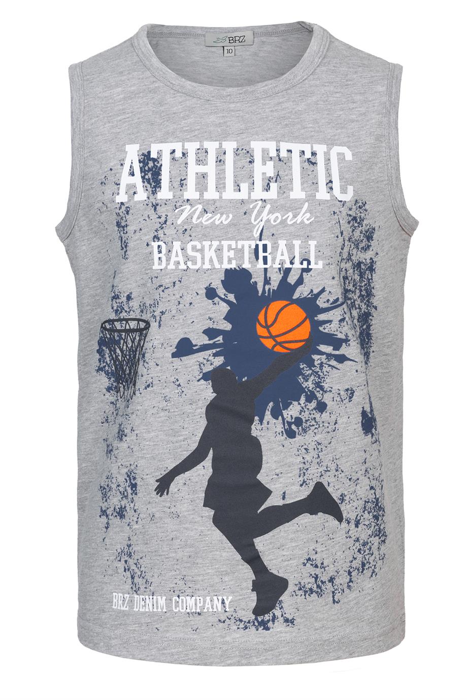 BRZ Kids Basketbol Baskılı Erkek Çocuk Sıfır Kol T-shirt