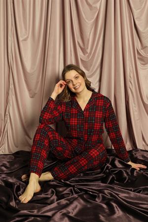 Işılay Bayan Uzun Kol Pijama Takım 5999 Kırmızı