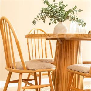 Anika Yuvarlak Meşe Masa Seti