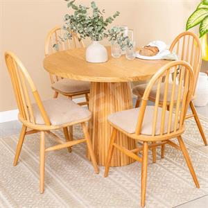 Anika Yuvarlak Meşe Masa