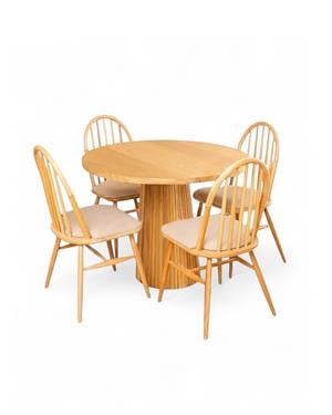 Anika Yuvarlak Meşe Masa Seti