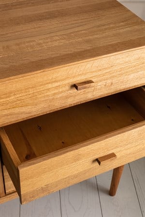 Aries Meşe Camlı Ahşap Konsol