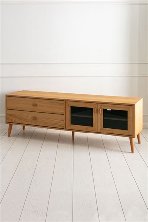 Aries Meşe Camlı Ahşap Tv Ünitesi