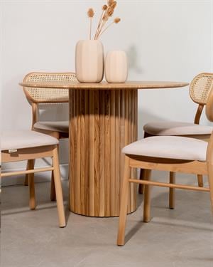 Axia Yuvarlak Meşe Kaplama Masa