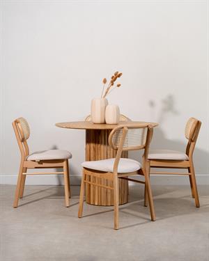 Axia Yuvarlak Meşe Kaplama Masa