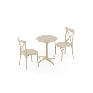 Balkon Takımı (Moon Katlanır Masa Ø60 cm + Capri Sandalye)