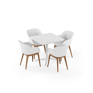 Balkon Takımı (Moon Katlanır Masa 80X80 cm + Shell-WP Kollu Sandalye)