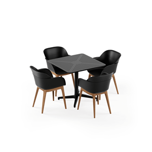 Balkon Takımı (Moon Katlanır Masa 80X80 cm + Shell-WP Kollu Sandalye)