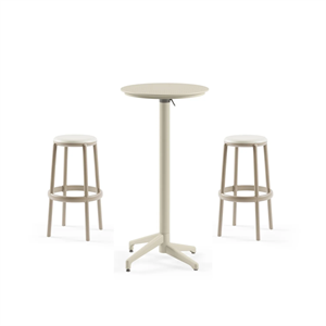 Bar Masa Takımı (Moon Katlanır Bar Masası Ø60 cm + Duo Bar 75 cm) Dış Mekan, Kafe, Restoran