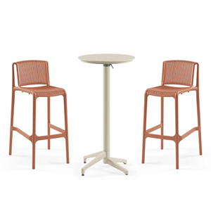 Bar Masa Takımı (Moon Katlanır Bar Masası Ø60 cm + Nes Bar 75 cm) Dış Mekan, Kafe, Restoran