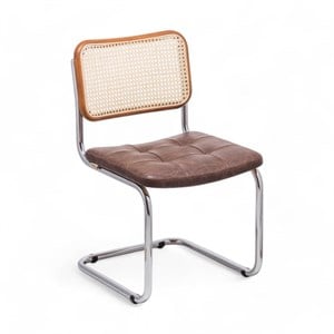 Kastra Cesca Çektirmeli Deri Minderli Sandalye - Ceviz 