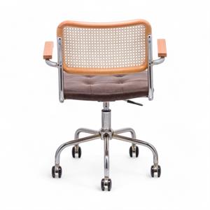 Cesca Çektirmeli Deri Kollu Çalışma Sandalyesi - Naturel