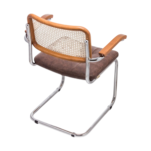 Cesca Çektirmeli Deri Kollu Sandalye - Ceviz