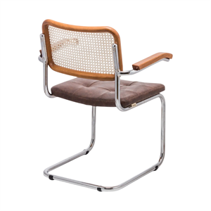 Cesca Çektirmeli Deri Kollu Sandalye - Ceviz