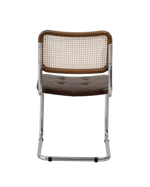 Cesca Çektirmeli Deri Minderli Sandalye - Koyu Ceviz